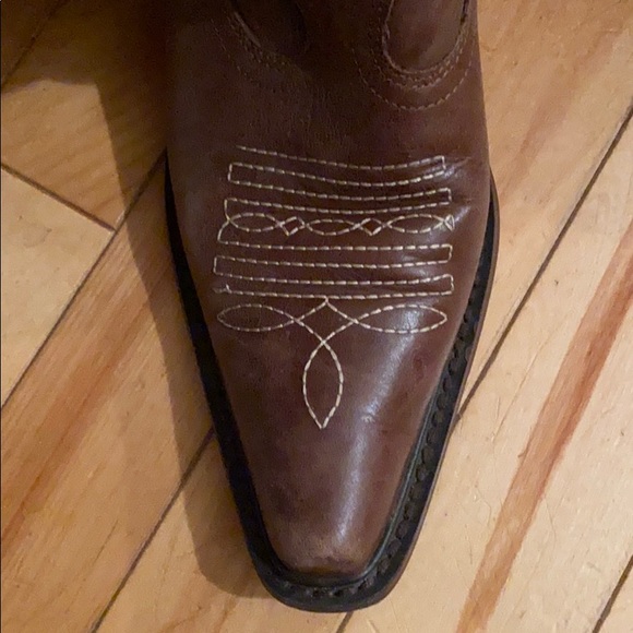 Leather Steve Madden slouch cowboy boots - Picture 7 of 8